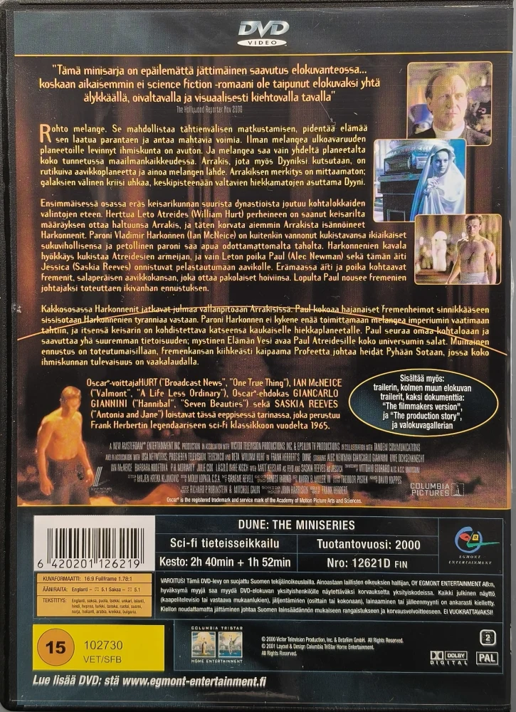 2 DVD) Frank Herbertin Dyyni - Dune (2000) EGMONT - SUOMIKANNET