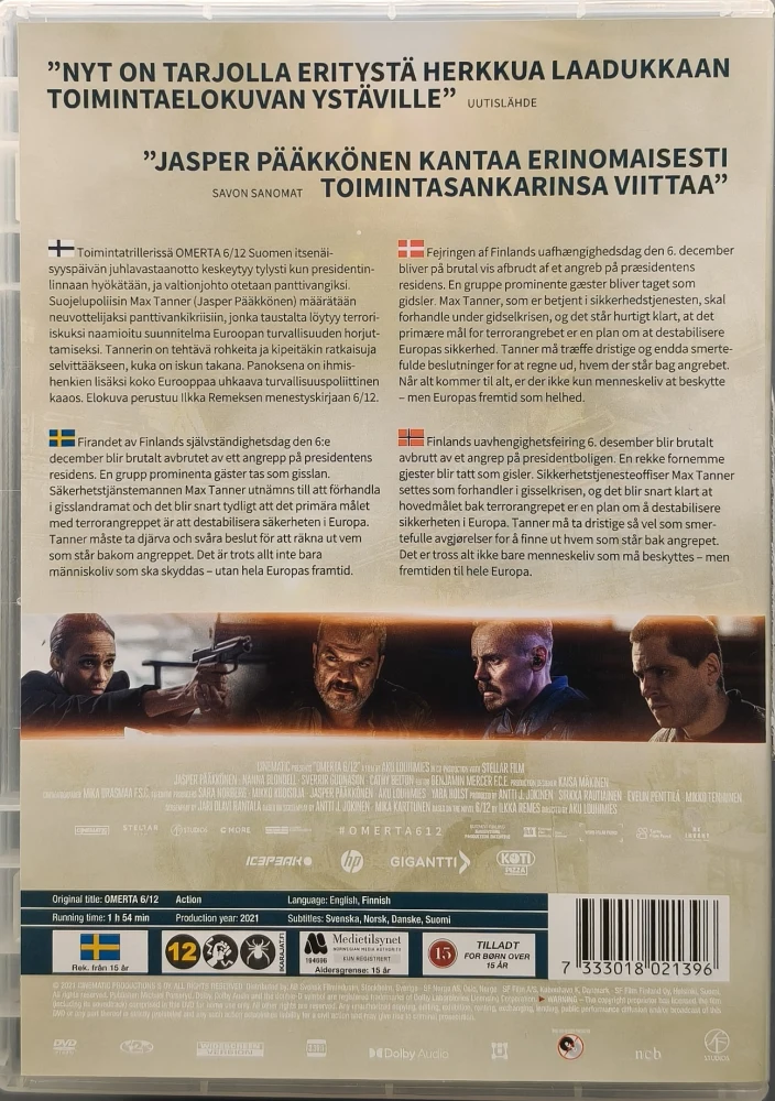 DVD)  Aku Louhimies: Omerta 6/12 (2021) Jasper Pääkkönen,