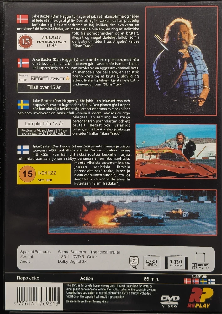 DVD) Dan Haggerty; Repo Jake (1990) (REPLAY)