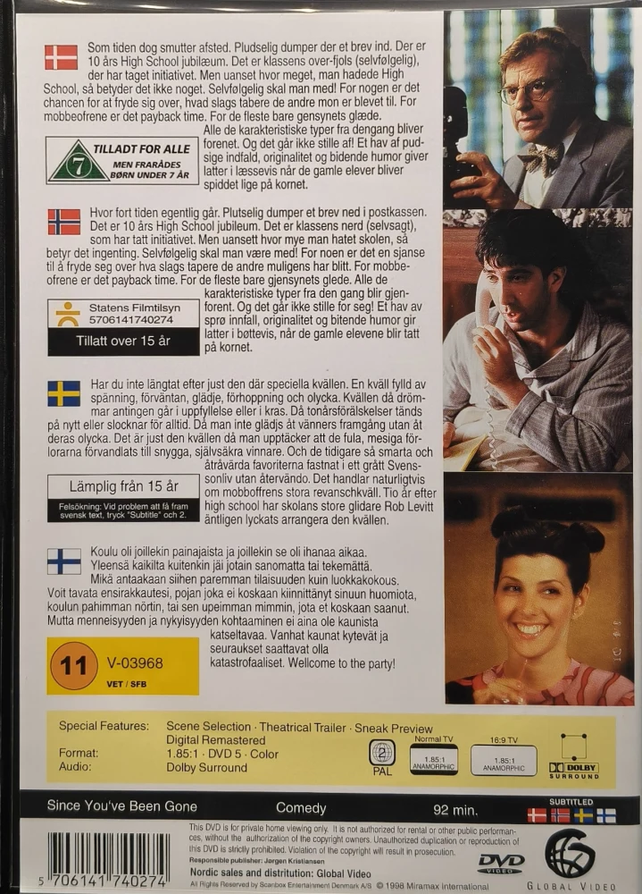DVD) Since You've Been Gone - Suuri Luokkaokous (1998) David Schwimmer, Marisa Tomei
