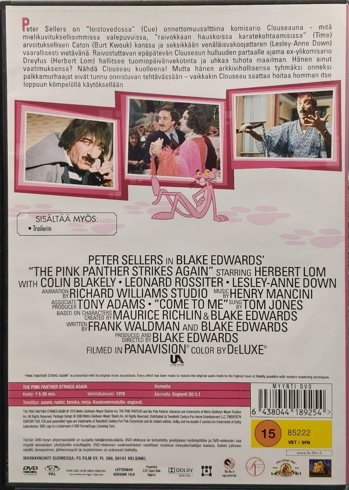 DVD) Peter Sellers: Vaaleanpunainen Pantteri iskee jälleen (1976)