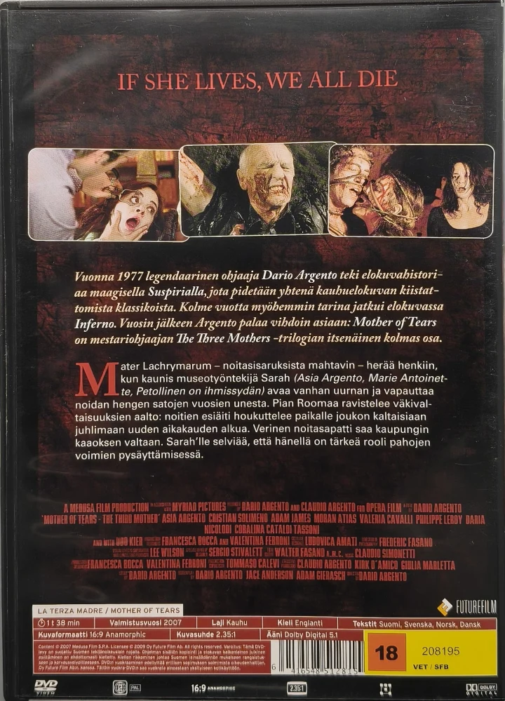 DVD) Dario Argento: Mother of Tears - La terza madre (2007) SUOMIKANNET