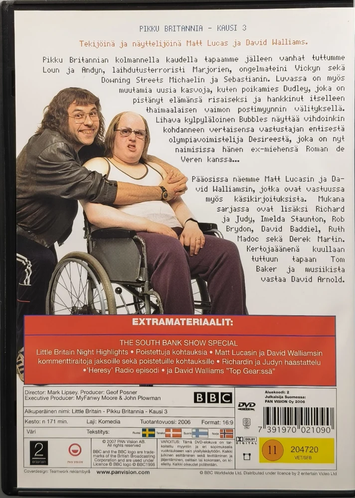 2 DVD) Pikku Britannia: Little Britain - 3. Kausi (2006) SUOMITEKSTIT - BBC