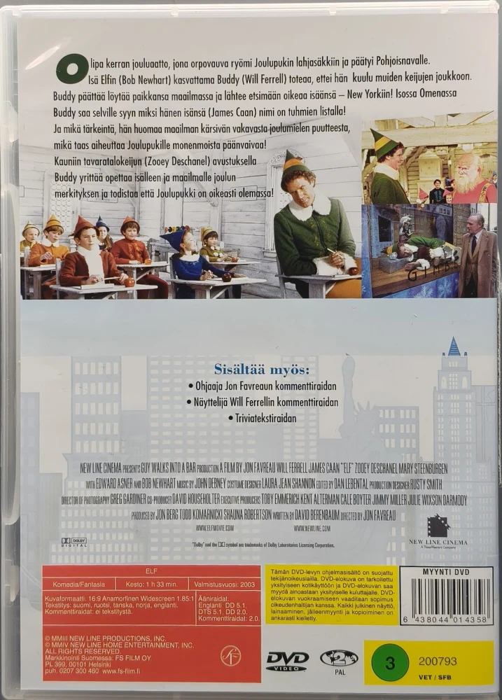 DVD) Will Ferrell, James Caan: Elf (2003) SUOMIKANNET