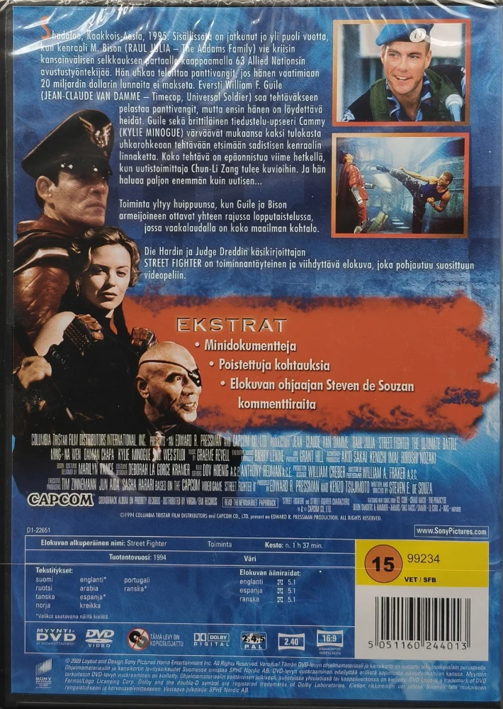 UUSI (2 DVD) Jean-Claude Van Damme: Street Fighter - DELUXE EDITION (1994) SUOMIKANNET
