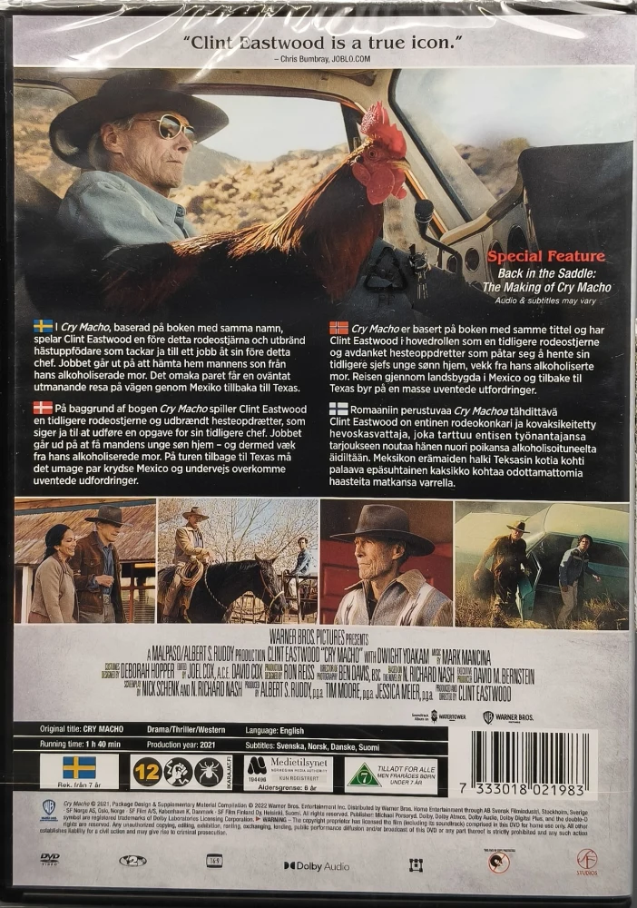 UUSI (DVD) Clint Eastwood : Cry Macho (2021)