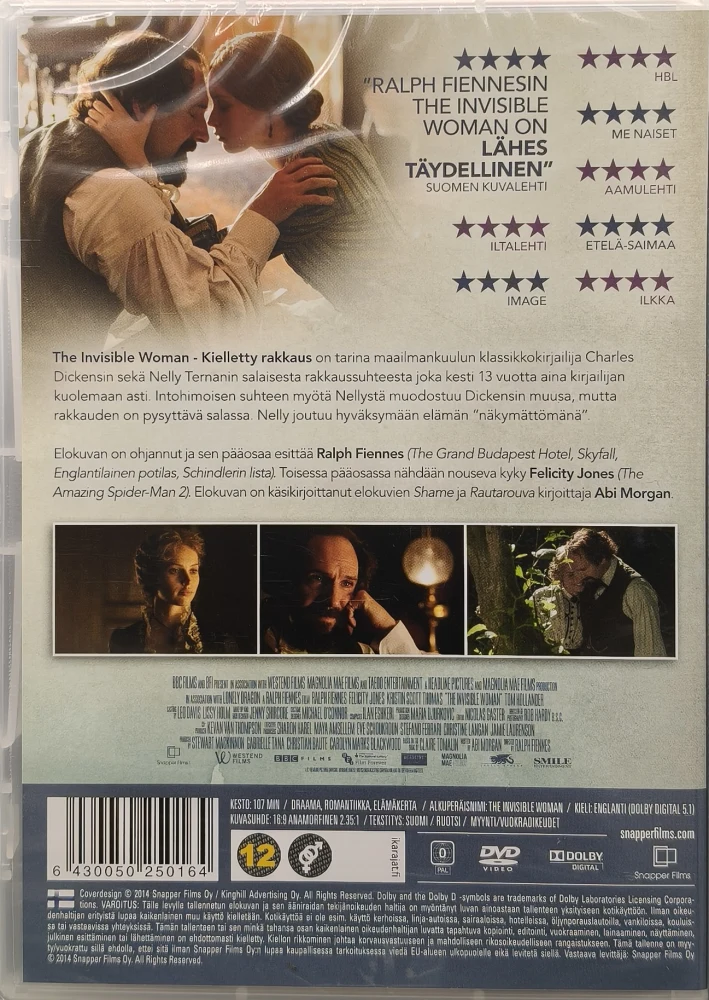 UUSI (DVD) Ralph Fiennes: INVISIBLE WOMAN - KIELLETTY RAKKAUS (2014)