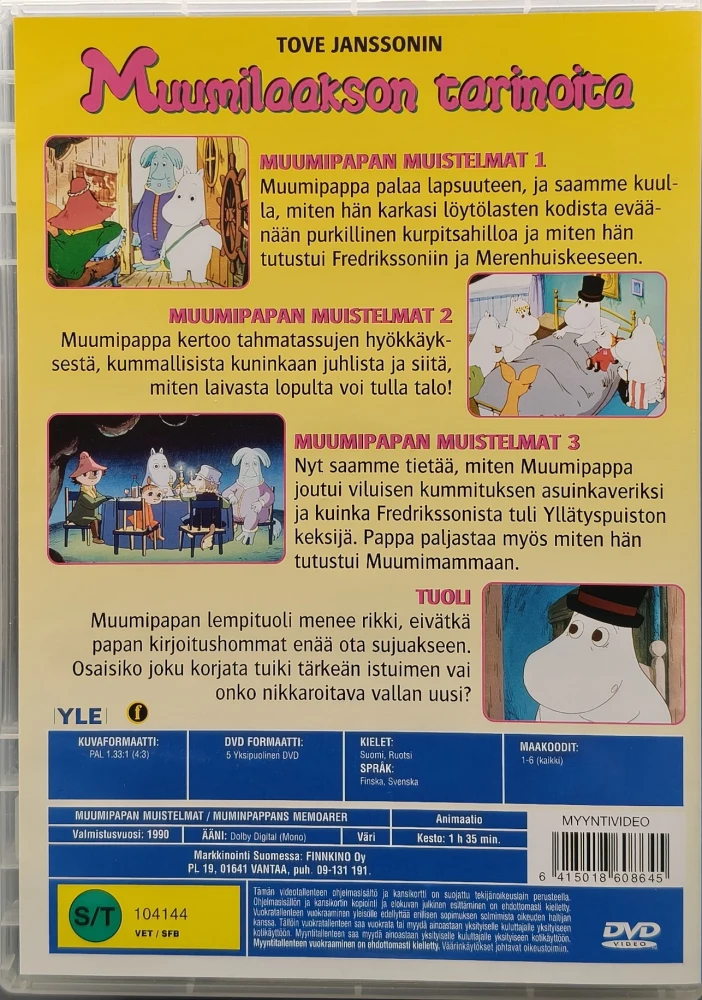 DVD) MUUMI - Muumilaakson tarinoita: Muumipapan muistelmat (1990) "VANHAT ÄÄNET"