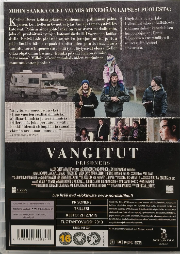 DVD) Hugh Jackman, Jake Gyllenhaal: Vangitut - Prisoners (2013)