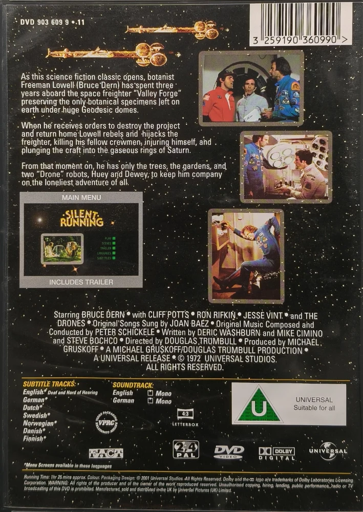 DVD) Bruce Dern: Silent Running - Taistelu avaruudessa (1972) SUOMITEKSTIT