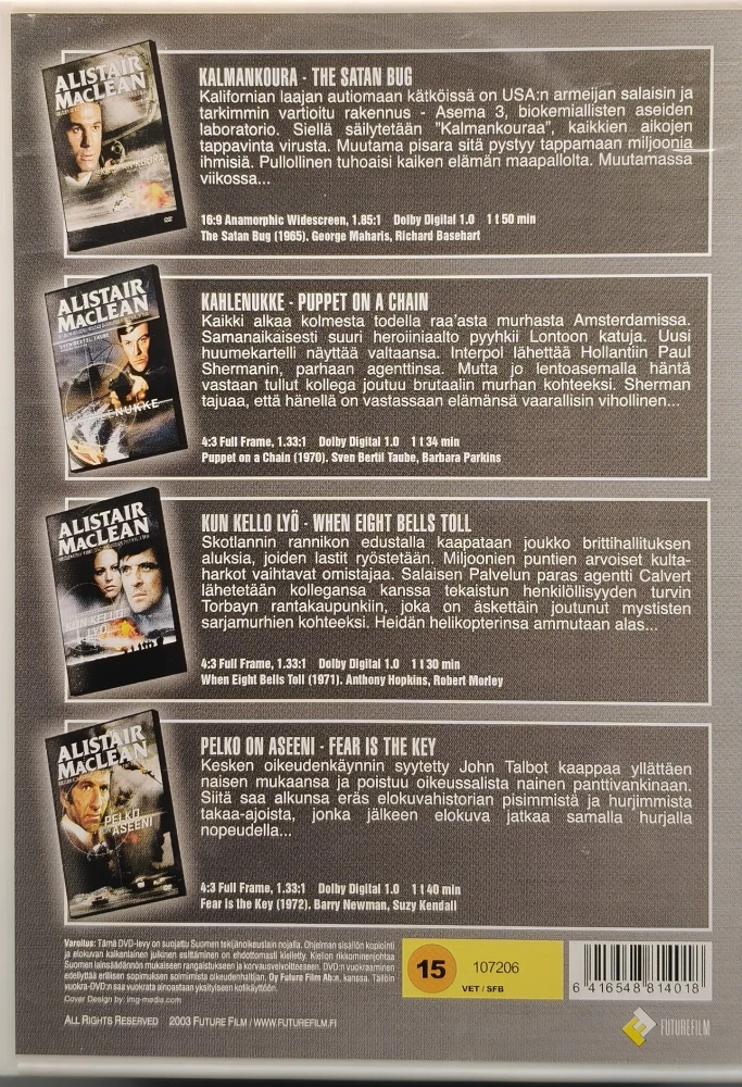 4 DVD) Alistair Maclean Collection - Kokoelma - SUOMIKANNET