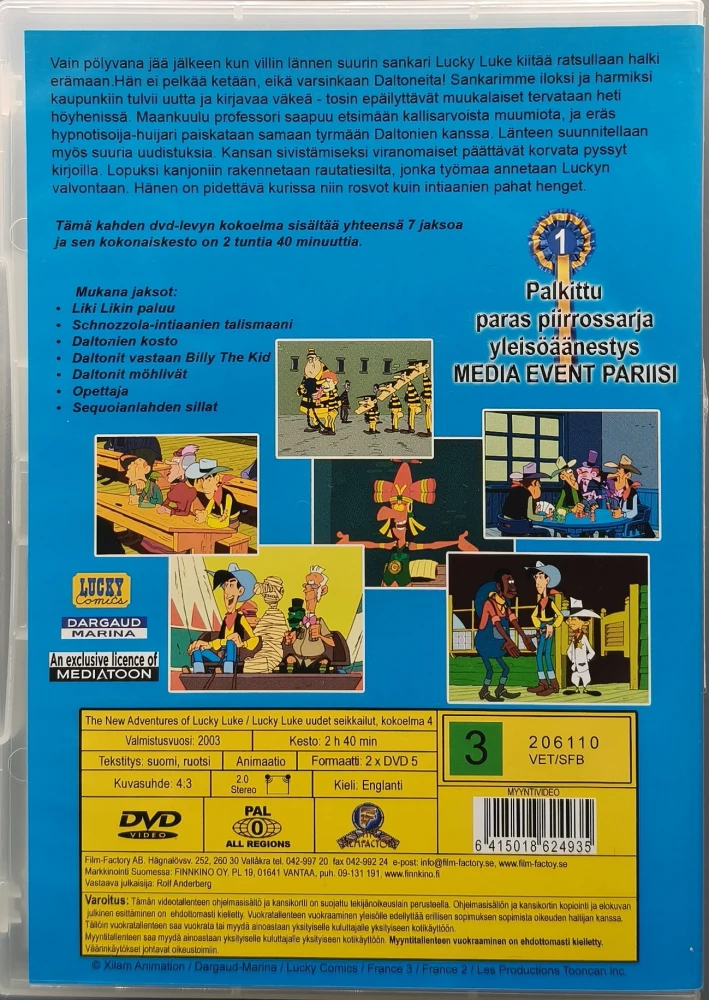 2 DVD) Lucky Luke Uudet Seikkailut Kokoelma 4 (2003)