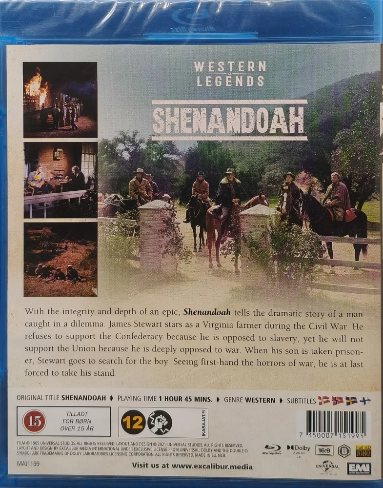 UUSI (BLU-RAY) James Stewart: Shenandoah - KUNNIAN LAAKSO (1965)