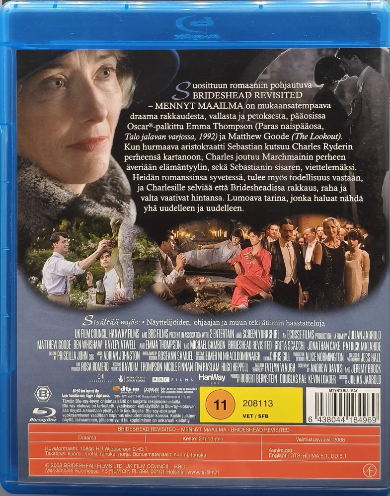 BLU-RAY) Emma Thompson: Brideshead Revisited - Mennyt maailma (2008) SUOMIKANNET
