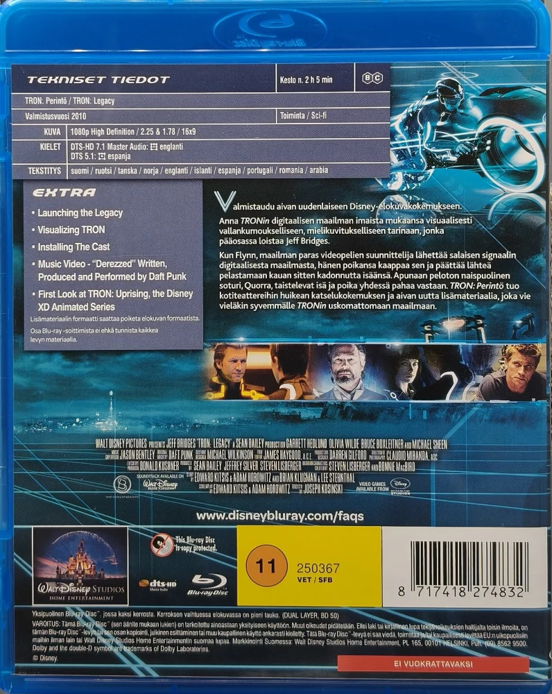 BLU-RAY) Tron: Perintö - Tron: Legacy (2010) SUOMIKANNET