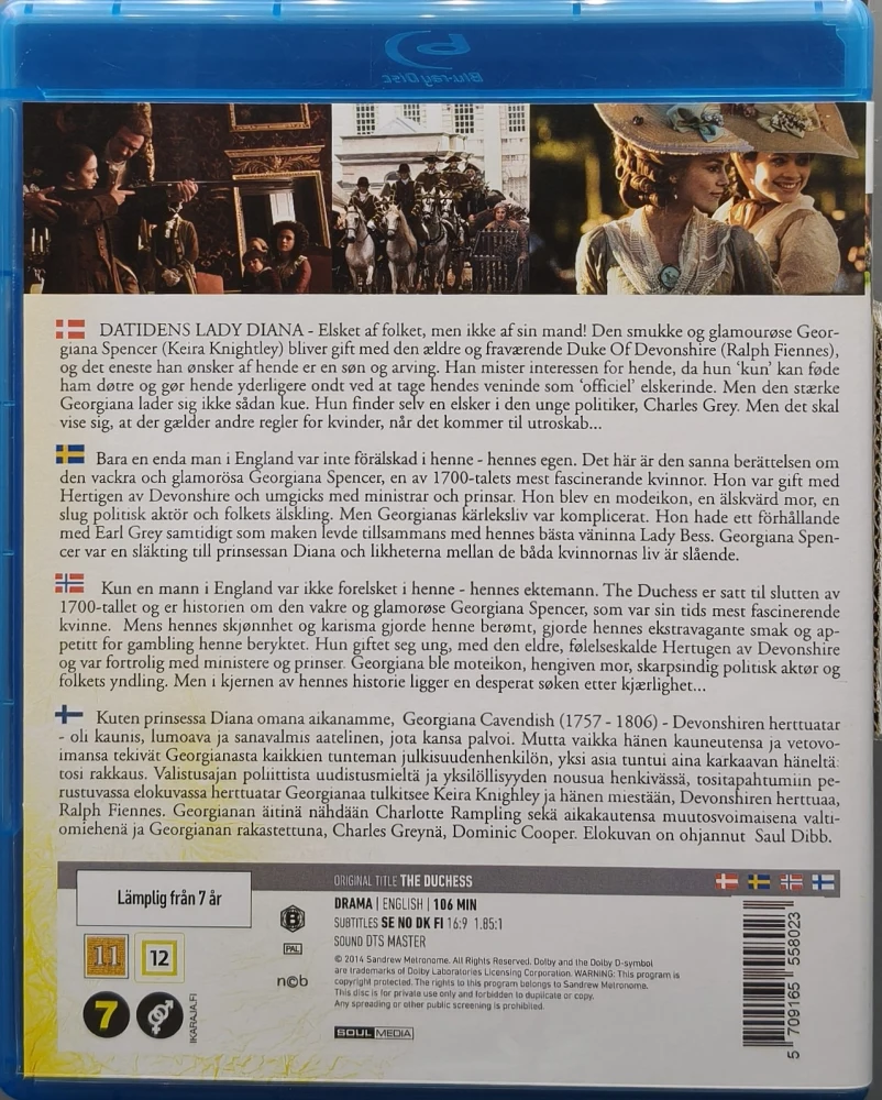 BLU-RAY) Keira Knightley: The Duchess - Herttuatar (2009) SUOMITEKSTIT