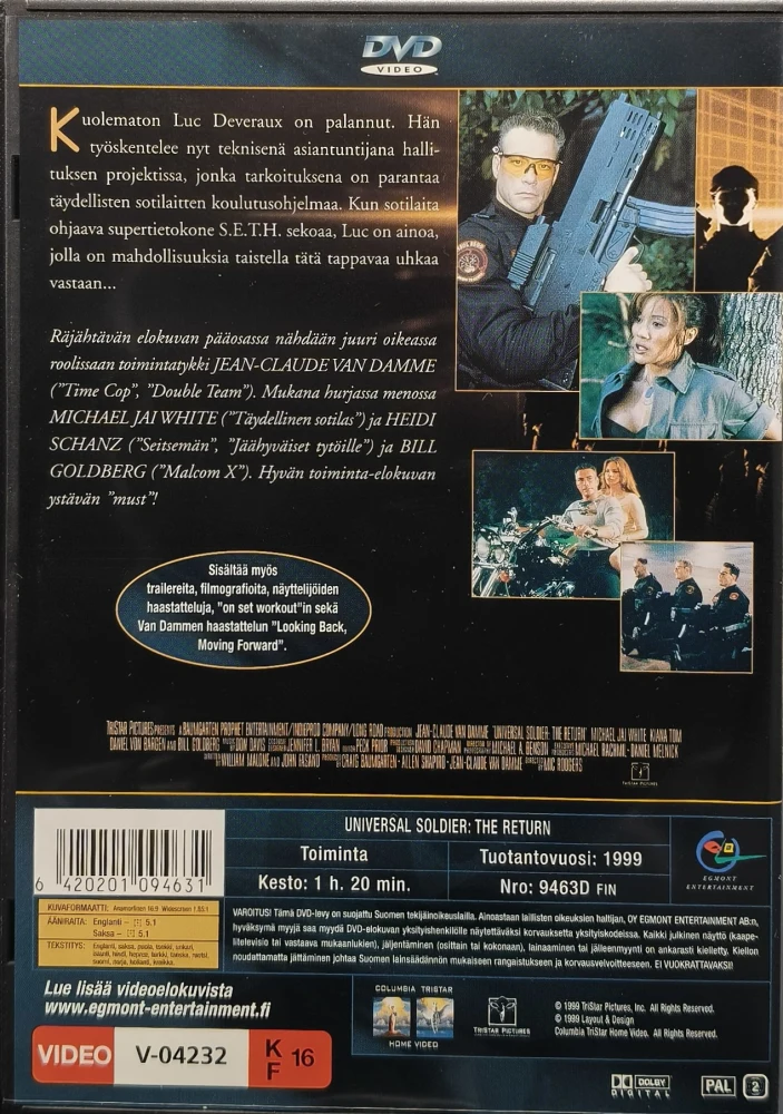 DVD) Van Damme: Täydellisen Sotilaan Paluu (1999) SUOMIKANNET/EGMONT