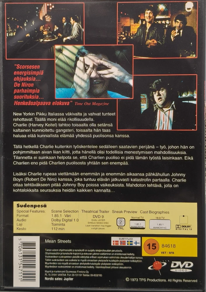 DVD) Martin Scorsese: Mean Streets - Sudenpesä (1973) SUOMIKANNET/JUPITER